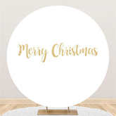 Lofaris Gold Glitter Merry Christmas Round Backdrop For Party